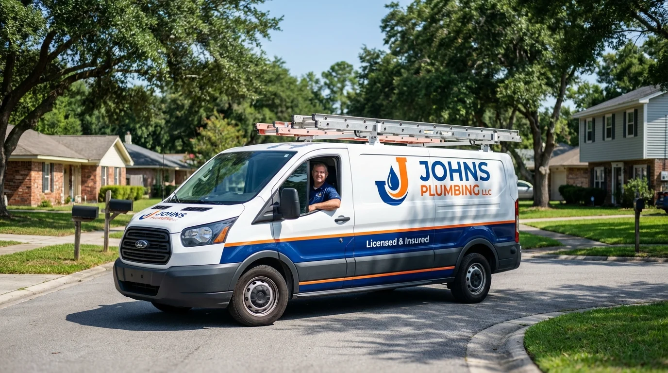 Johns Plumbing LLC service van in Tonawanda, NY