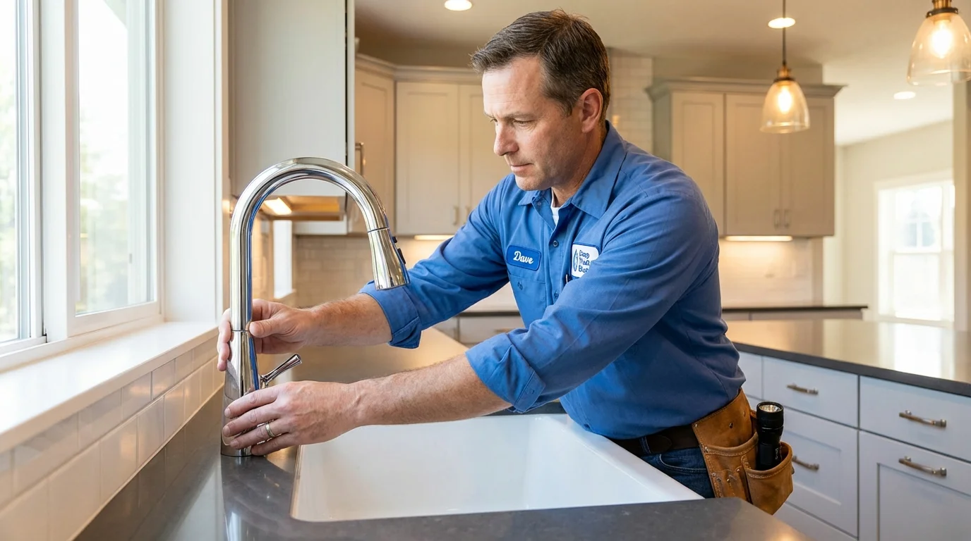 Kitchen faucet installation by Johns Plumbing LLC in Tonawanda
